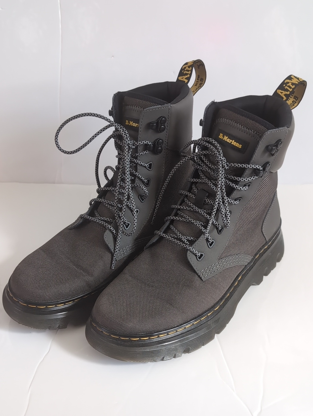 Dr. Martens Men's Charcoal Gray Lace-Up Combat Boots